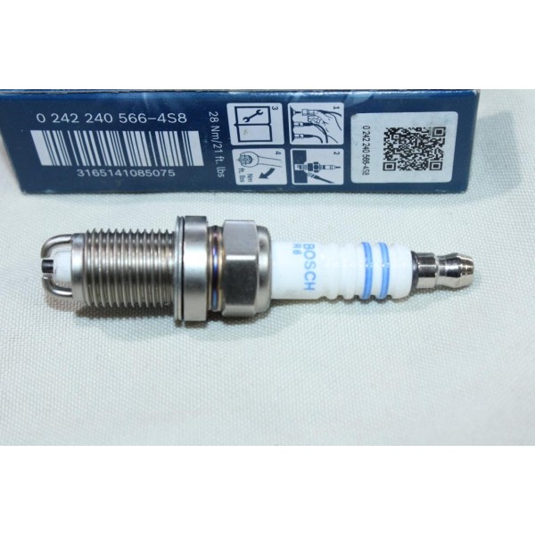 Jeu 4 bougies allumage Bosch FR6LDC 7410 0242240566 pour citroen xantia evasion XM fiat uno bravo marea lancia kappa Y ypsilon 