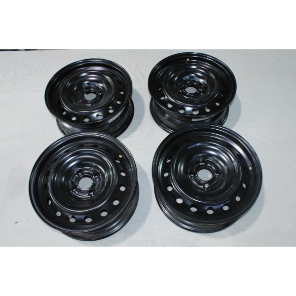 Lot 4 jantes tole acier 6x15 ET31 4x100 MWD MWD15301 pour renault clio 5 V mitsubishi colt 