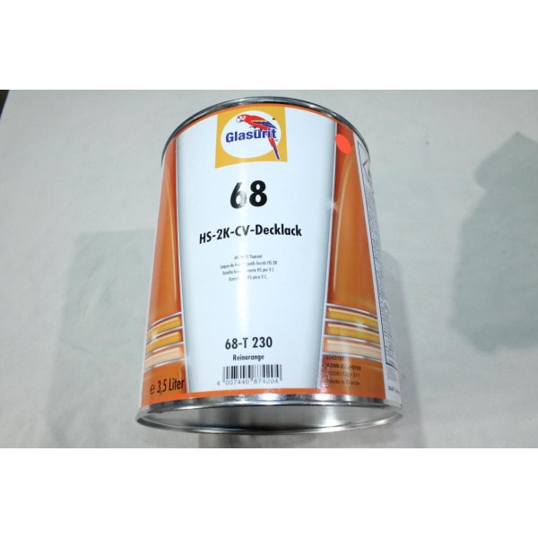 Pot 3.5L laque finition poids lourds HS 2K CV decklack reinorange Glasurit 68-T 230 