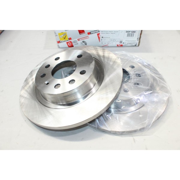 Jeu 2 disques de frein arriere plein 278mm diametre Ferodo DDF1288 pour opel vectra C signum fiat croma 2 II saab 93 9-3 