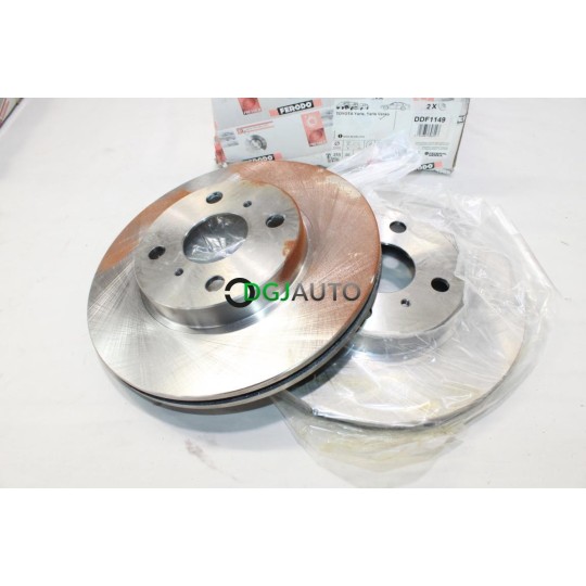 Jeu 2 disques de frein avant ventilé 255mm diametre Ferodo DDF1149 pour toyota MR2 yaris dont verso 