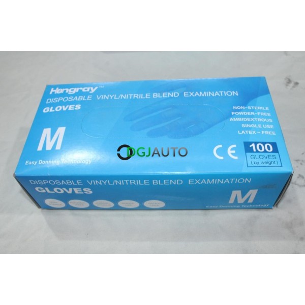 Boite de 100 gants vinyl nitrile taille M Hongray VNEU3002 