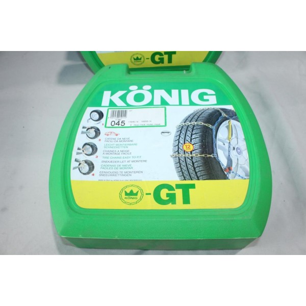 Jeu 2 chaines neige Konig °045 pour pneu roue jante 175/60/14 185/55/14 175 60 14 185 55 14 