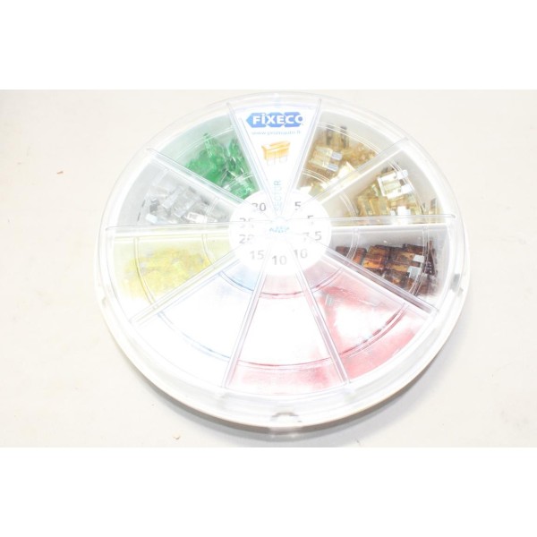 Boite de 180 fusibles standard 5A 7.5A 10A 15A 20A 25A 30A Fixeco SECTOR 