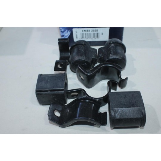 Kit 4 silents bloc + 4 supports fixation de barre stabilisatrice Quinton Hazell EMBK2658 pour renault kangoo nissan kubistar 