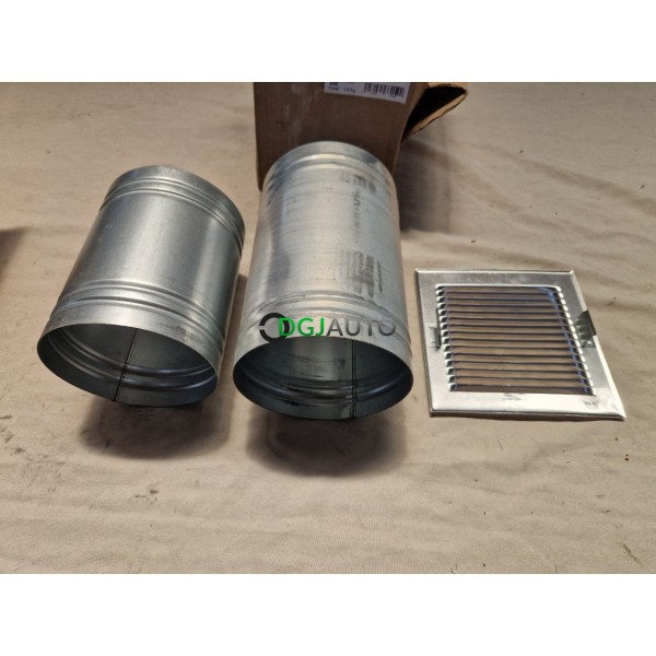 Pack 2 tubes 160mm diametre avec grille air 20x20cm Atlantic ME160 pour entrée sortie air murale