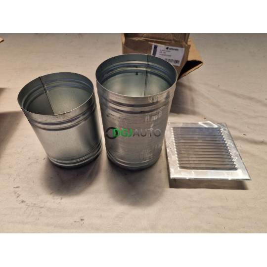 Pack 2 tubes 160mm diametre avec grille air 20x20cm Atlantic ME160 pour entrée sortie air murale