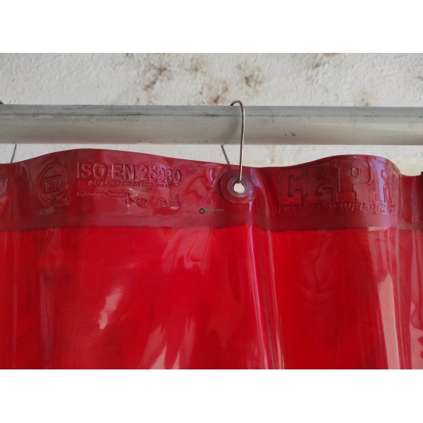 Ecran rideau de protection soudure soudage cadre sur roulette PVC rouge ISO EN 25980 Cepro occasion (envoi possible sur palette