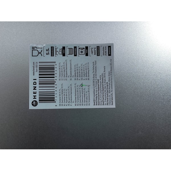 Bac recipient gastonome inox 9L 530 x 325 x 65mm Hendi 800126