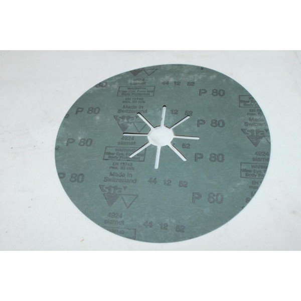 Boite 25 disques abrasifs poncage fibre corindon 180x22mm diametre P80 SIA Blue Line T6408.0080.6 