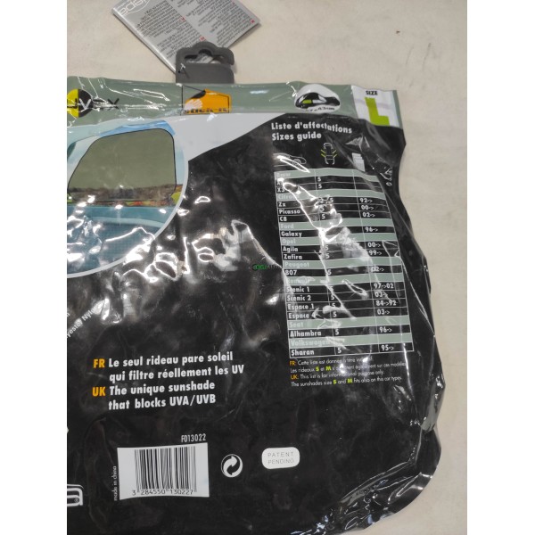 Jeu 2 rideaux pare soleil paresoleil portiere repliable 67x43cm Siepa F013022 taille L pour BMW X3 citroen ZX xsara picasso C8