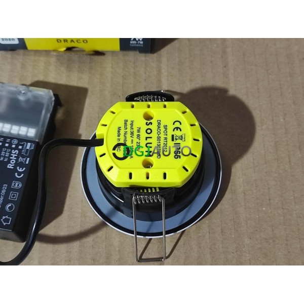 Spot LED avec detecteur encastrable plafond Solum Draco 3760317330715 7W IP65 frontal 68mm