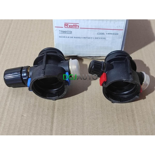 Kit 2 modules de base départ retour raccord Roth 1409040400 7500TD