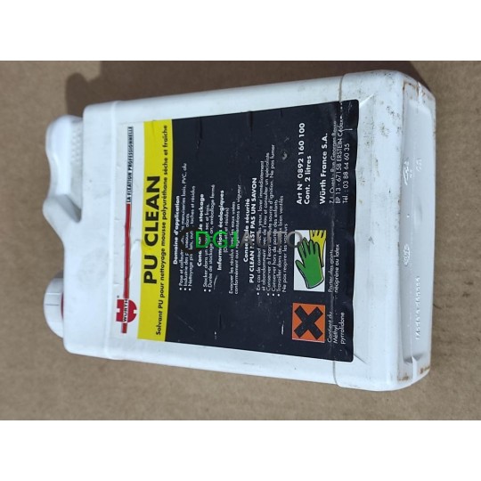 Bidon 2L 2 litres solvant PU Clean nettoyage mousse polyurethane seche et fraiche Wurth 0892160100