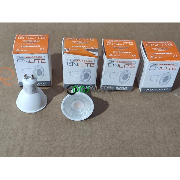 Lot 4 ampoules LED de spot encastrable Enlite EN-DGU00530 Aurora 5W 3000K GU10 500 lumens