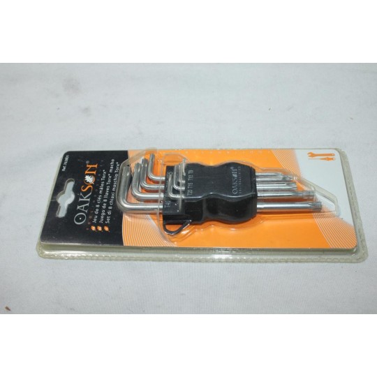 Jeu 8 clés torx T9 T10 T15 T20 T25 T27 T30 T40 Oakson 763801 