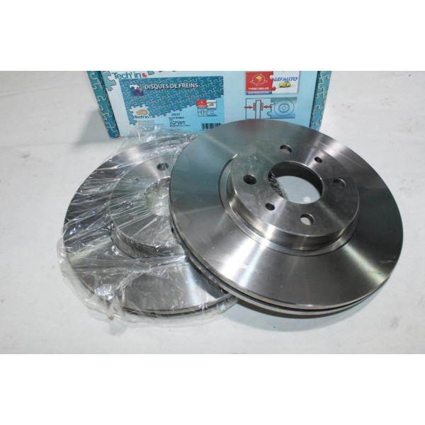 Jeu 2 disques de frein avant ventilé 257mm diametre Techin DS37 L2051V pour alfa romeo 145 146 155 fiat tempra tipo punto 1 2 I 