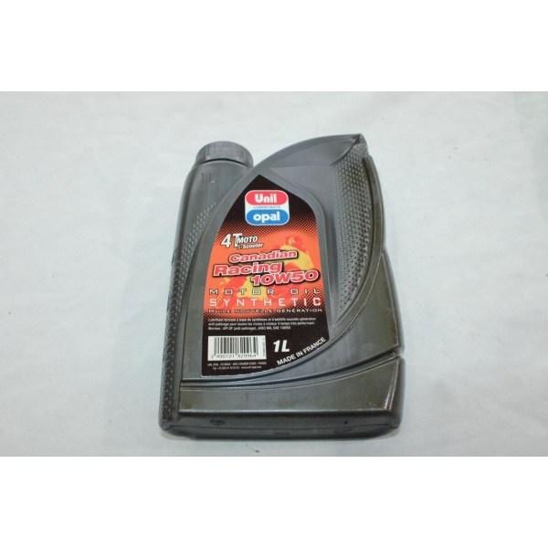 Bidon 1L 1 litre huile Unil CANADIAN RACING 10W50 4T moto et scooter synthetic 