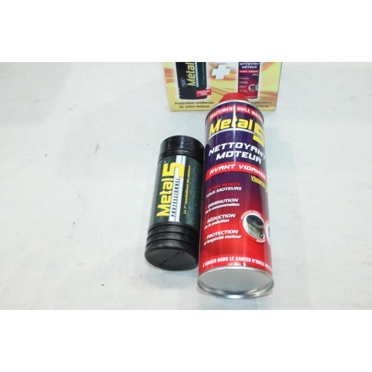 Kit nettoyant moteur 300ml + 70ml avant vidange Metal5 M5KPM protection moteur 