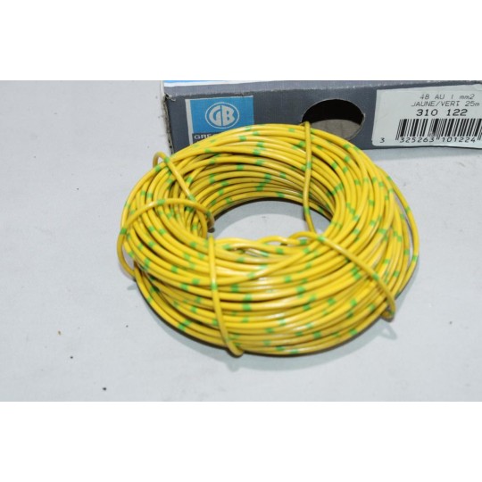 Rouleau 25m 25 metres 1mm² jaune vert Gregoire et Barilleau 310122 