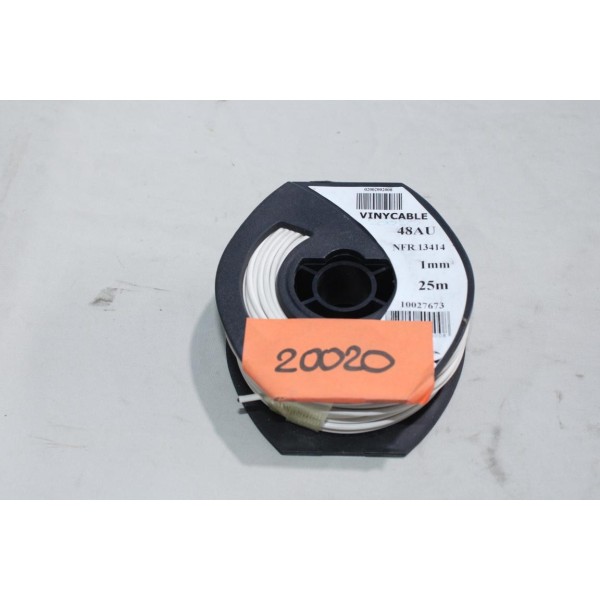 Rouleau 25m 25 metres 1mm² blanc Vinycable 20020 NFR 13414 