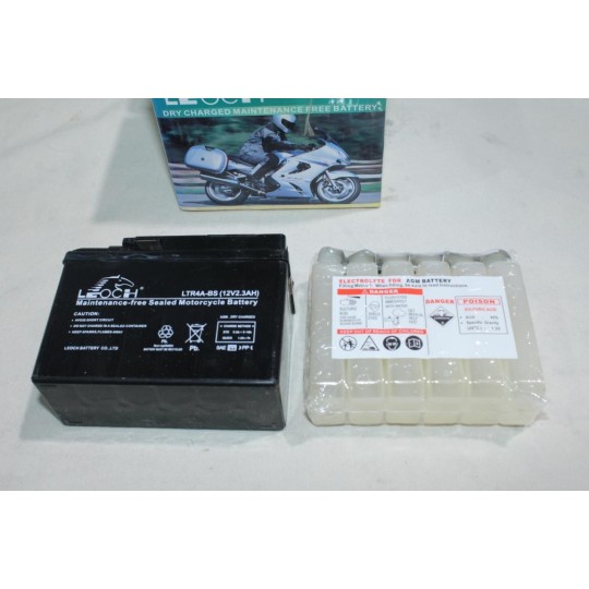 Batterie moto scooter 12V 2.3Ah + acide Leoch LTR4A-BS 
