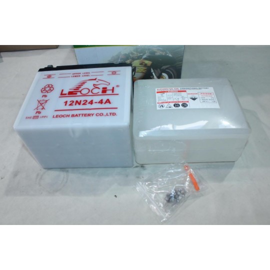 Batterie moto scooter tracteur tondeuse avec acide Leoch 12N24-4A 