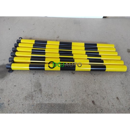 Lot 6 poteaux potelets plastique 90cm de long noir et jaune 50mm exterieur 47mm interieur pour délimitation