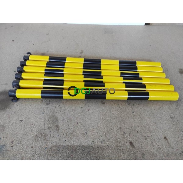 Lot 6 poteaux potelets plastique 90cm de long noir et jaune 50mm exterieur 47mm interieur pour délimitation