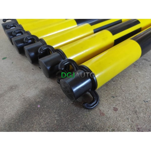 Lot 6 poteaux potelets plastique 90cm de long noir et jaune 50mm exterieur 47mm interieur pour délimitation