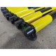 Lot 6 poteaux potelets plastique 90cm de long noir et jaune 50mm exterieur 47mm interieur pour délimitation