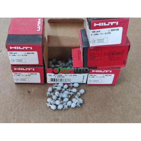 1 Boite 100 pointes goujons M6 3.7mm X-EM6-11-12 FP8 Hilti 306109