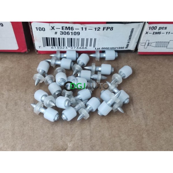 1 Boite 100 pointes goujons M6 3.7mm X-EM6-11-12 FP8 Hilti 306109