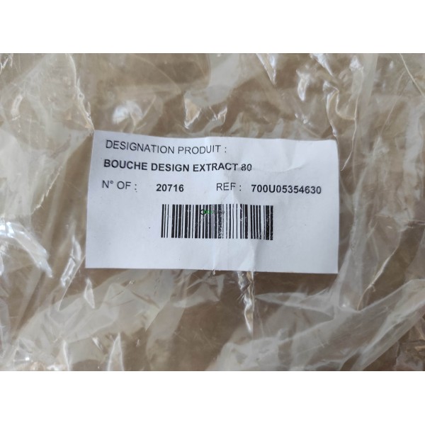 Bouche extraction air VMC design extract 80 carré 80mm Atlantic 700U05354630