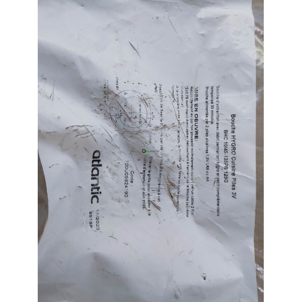 1 Bouche hygro de cuisine VMC ventilation extraction BHC 10/45-135PB 125G Atlantic 700U05924190