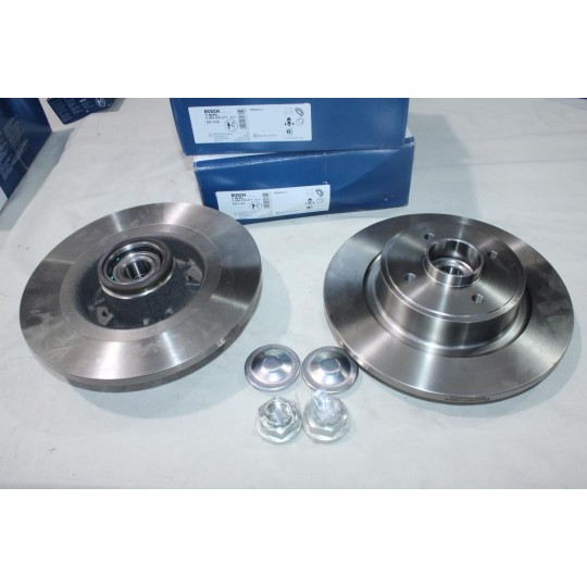 Jeu 2 disques de frein arriere plein 274mm diametre avec roulement de roue bague ABS Bosch BD1126 0986479277 pour renault grand 