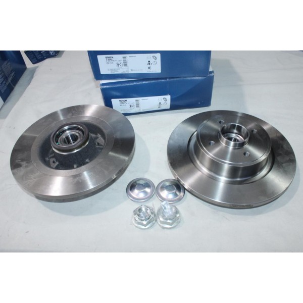 Jeu 2 disques de frein arriere plein 274mm diametre avec roulement de roue bague ABS Bosch BD1126 0986479277 pour renault grand 