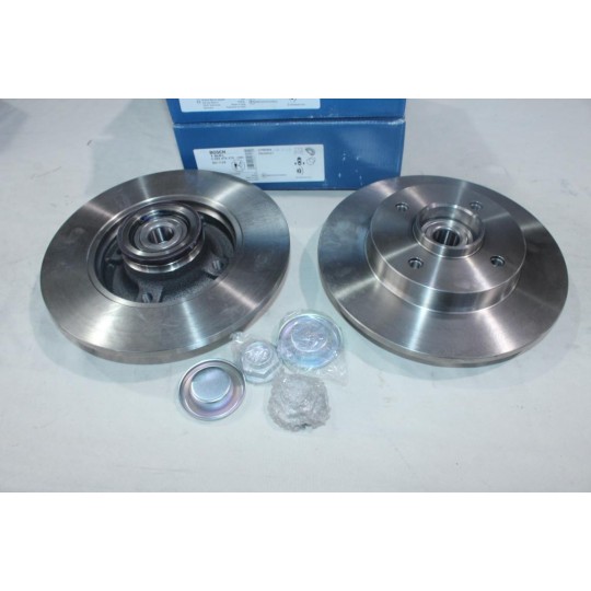 Jeu 2 disques de frein arriere plein 249mm diametre avec roulement de roue ABS Bosch BD1128 0986479279 pour citroen C4 peugeot 
