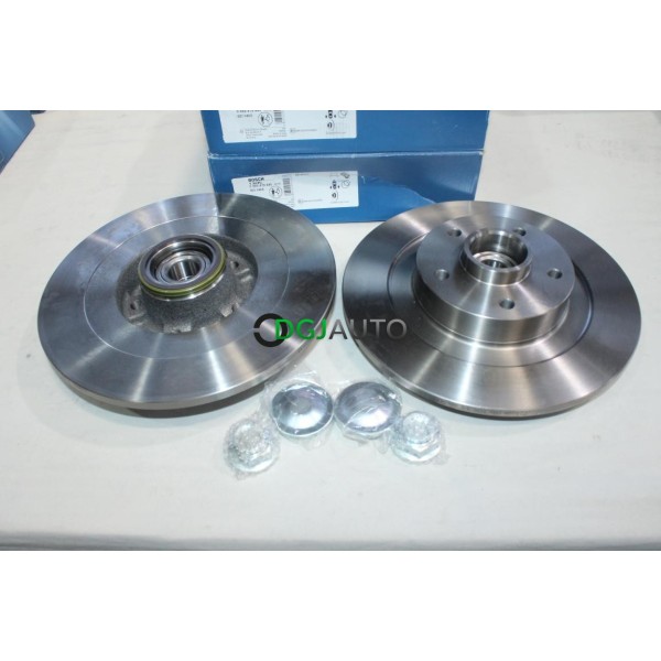 Jeu 2 disques de frein arriere plein 300mm diamètre avec roulement de roue Bosch BD1465 0986479445 pour renault laguna 3 III