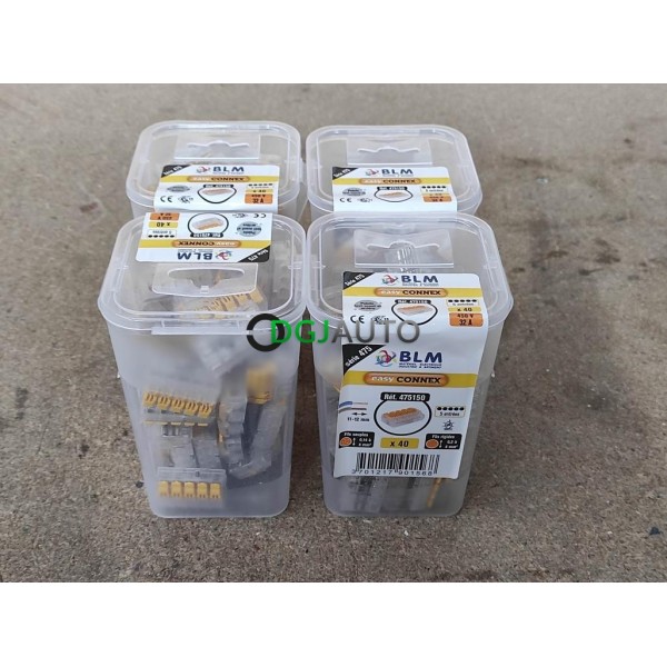 1 Boite de 40 connecteurs rapide cable fils electrique 5 entrées 0.14 à 4mm² serie 475 BLM 475150 easy connex leviers jaune