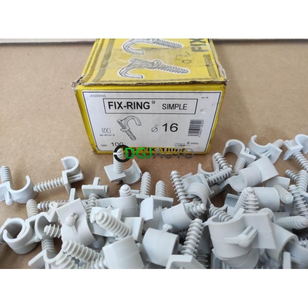 Boite 100 agrafes fixation de gaine tube 16mm Fix-ring 3509093000500 pour electricité et plomberie