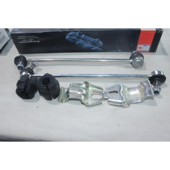 Kit 2 biellettes rotule  + 2 silents bloc + 2 etriers de barre stabilisatrice Quinton Hazell EMBK2655 pour citroen C4 peugeot 
