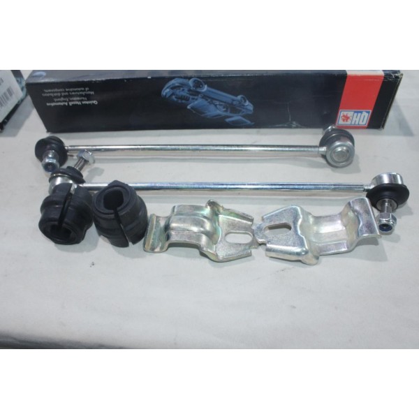 Kit 2 biellettes rotule  + 2 silents bloc + 2 etriers de barre stabilisatrice Quinton Hazell EMBK2655 pour citroen C4 peugeot 
