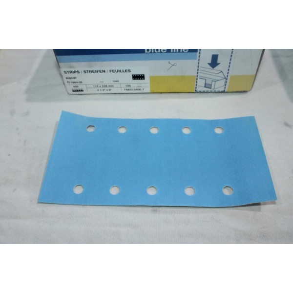 Boite 100 bandes abrasives poncage 115x228mm P400 Siafast Blue Line T6832.0400.7 