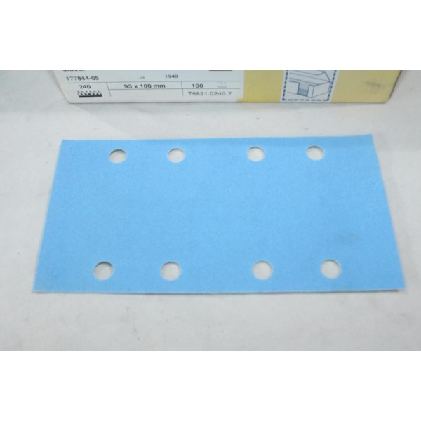 Boite 100 bandes abrasives poncage 93x180mm P240 Siafast Blue Line T6831.0240.7 