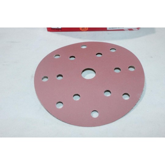 Boite 34 disques abrasif de poncage rhynogrip red line P180 150mm 15H Indasa 39788 