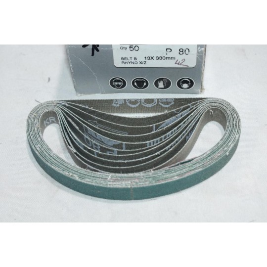 Boite 40 bandes abrasive de poncage rhyno X/Z P80 13x330mm Indasa 38154* 