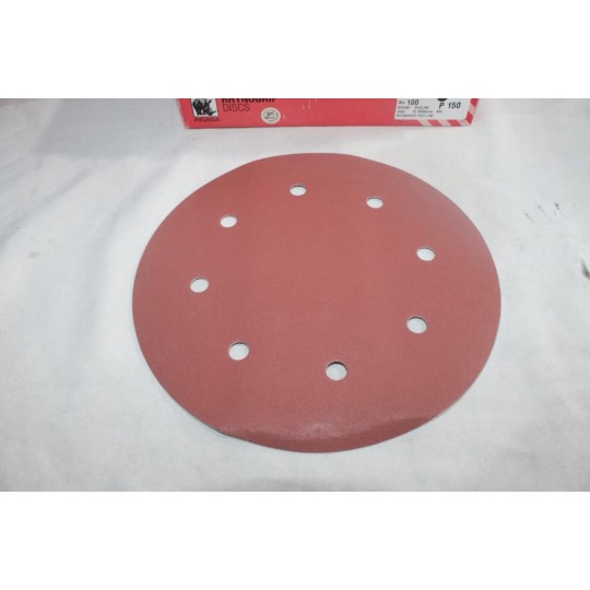 Boite 100 disques abrasif de poncage rhynogrip red line P150 200mm 8H Indasa 25705 