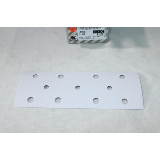 Boite 50 bandes abrasive de poncage rhynogrip white line P240 70x198mm Indasa 44521 