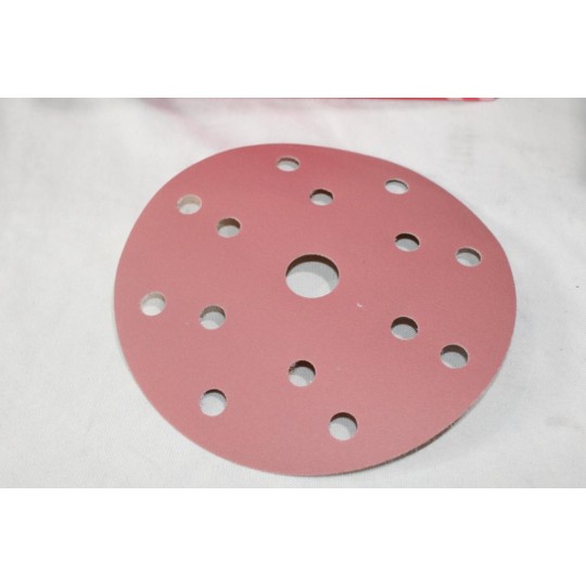 Boite 100 disques abrasif de poncage rhynogrip red line P180 150mm 15H Indasa 39788 